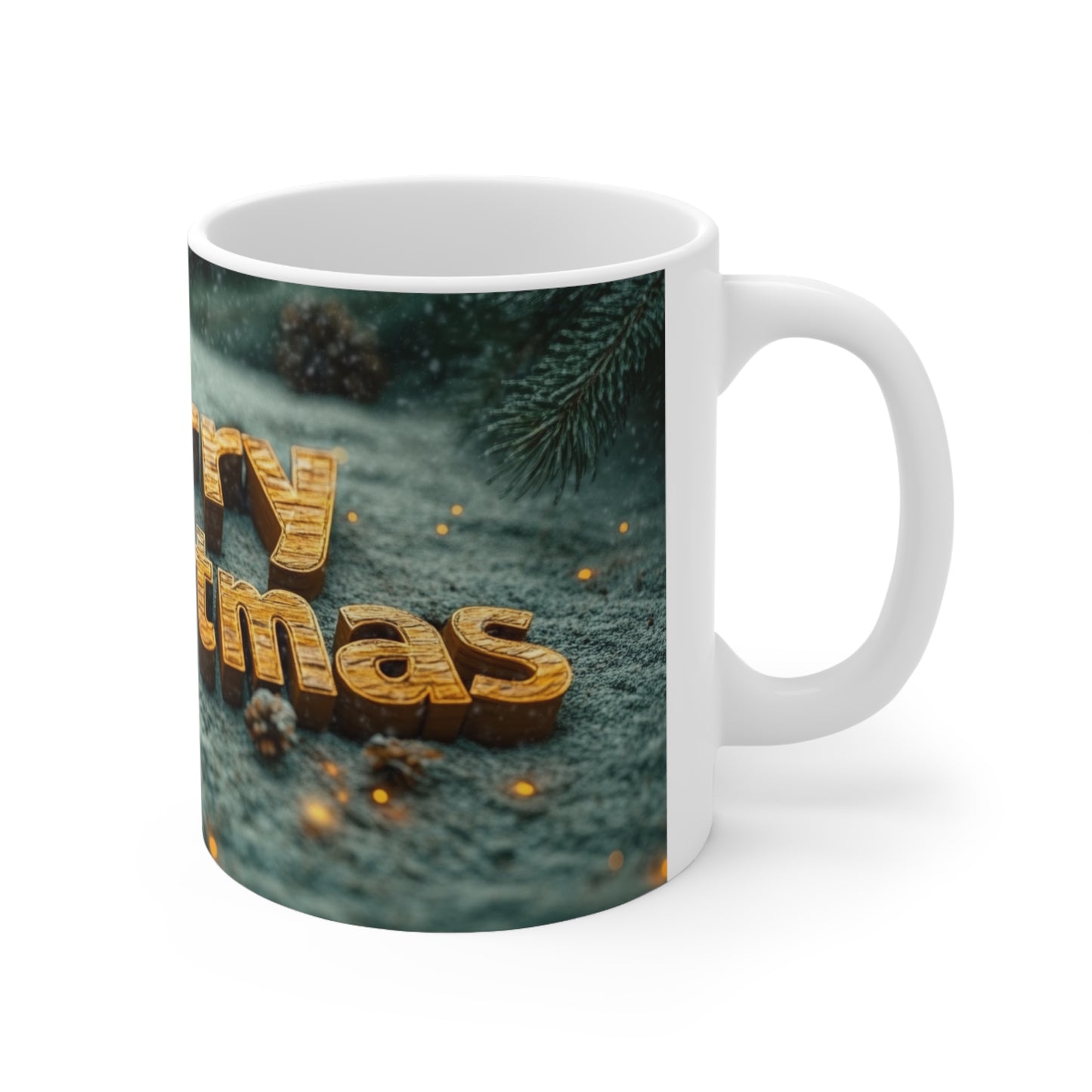 Merry Christmas 3D Ceramic Coffee Cup, 11oz