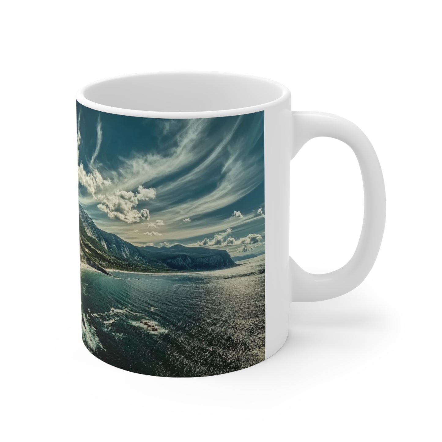 Costal Cliff Ceramic Coffee Cups, 11oz