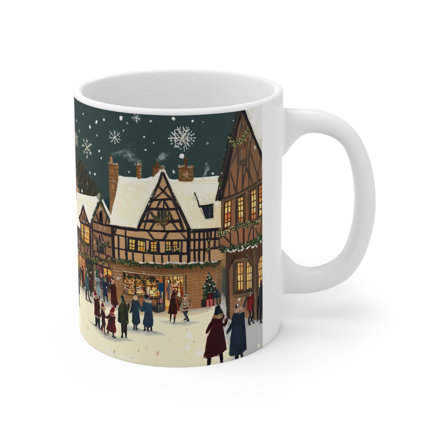 Winter Village Ceramic Coffee Cup, 11oz