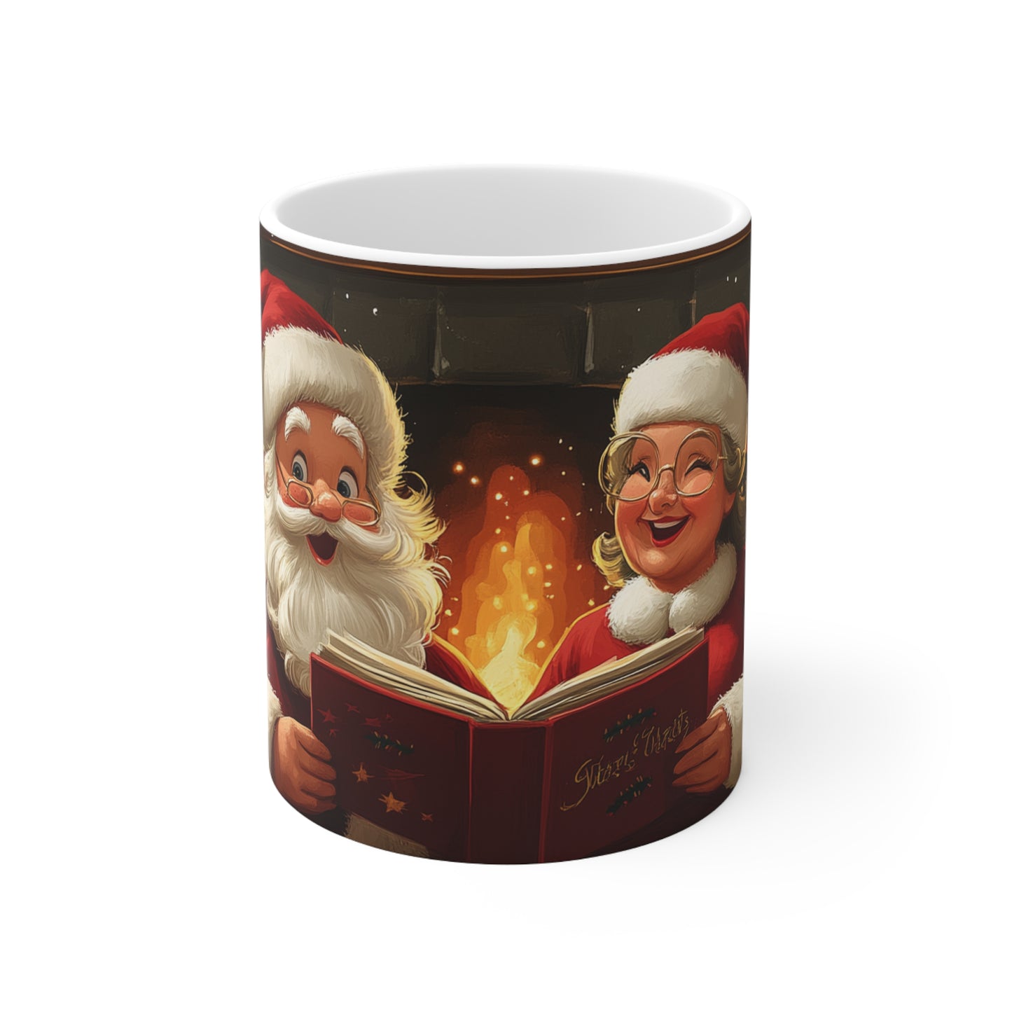 Santa & Mrs Claus Ceramic Coffee Cup, 11oz
