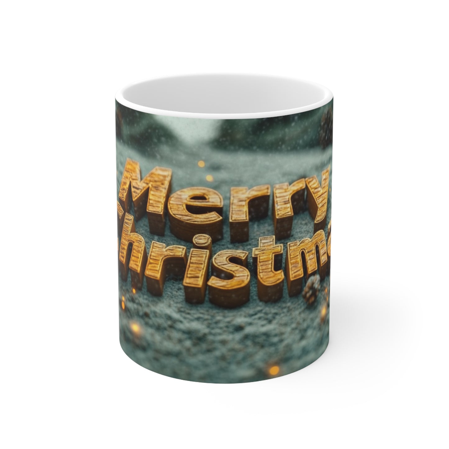 Merry Christmas 3D Ceramic Coffee Cup, 11oz