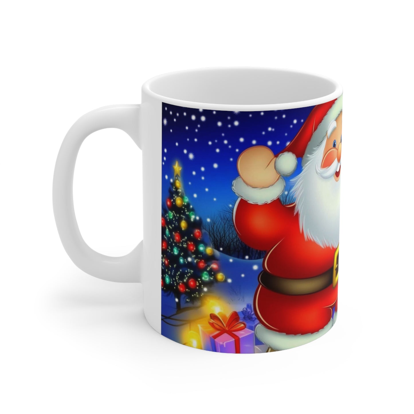 Festive Santa Ceramic Coffee Cup, 11oz