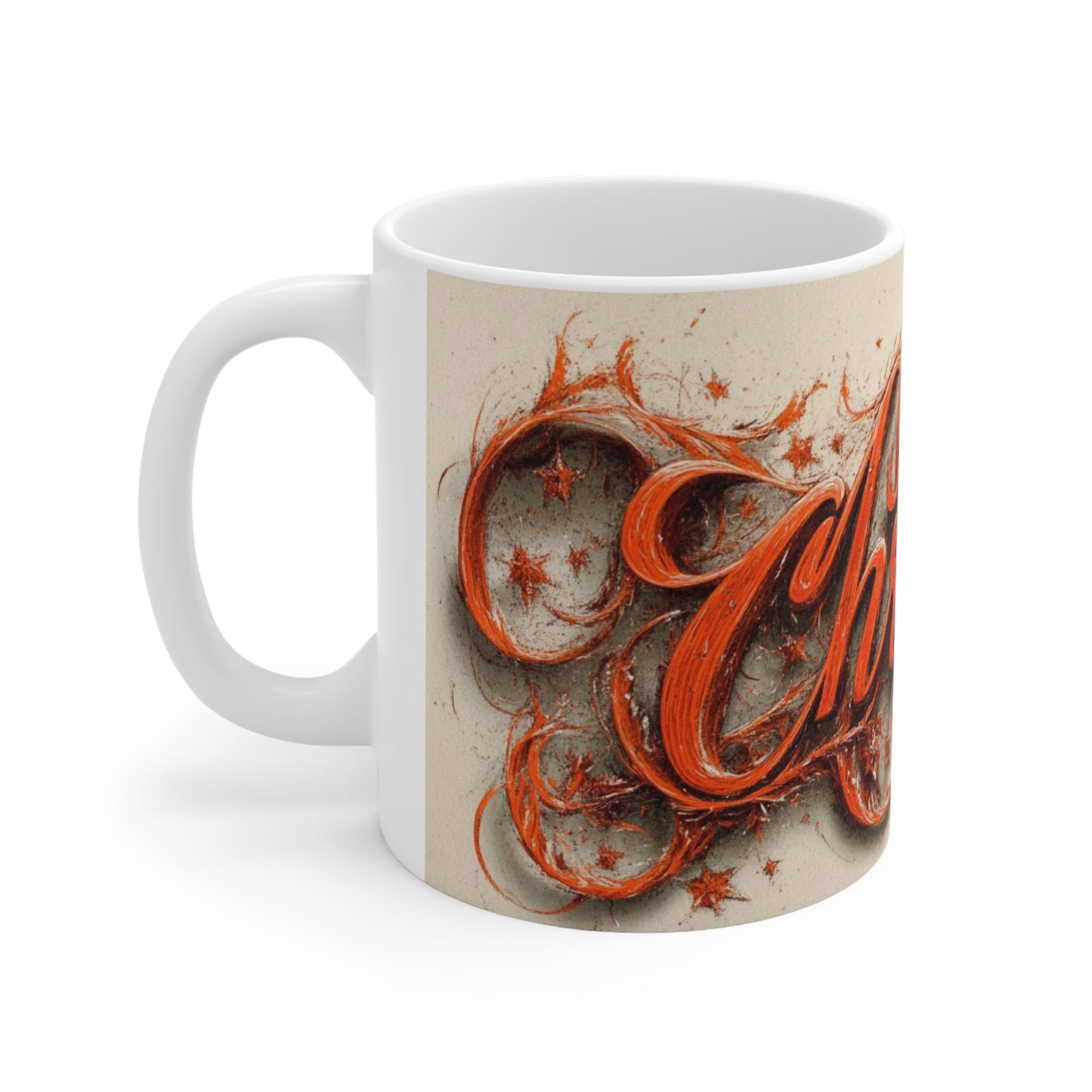 Merry Christmas Stars Ceramic Coffee Cup, 11oz