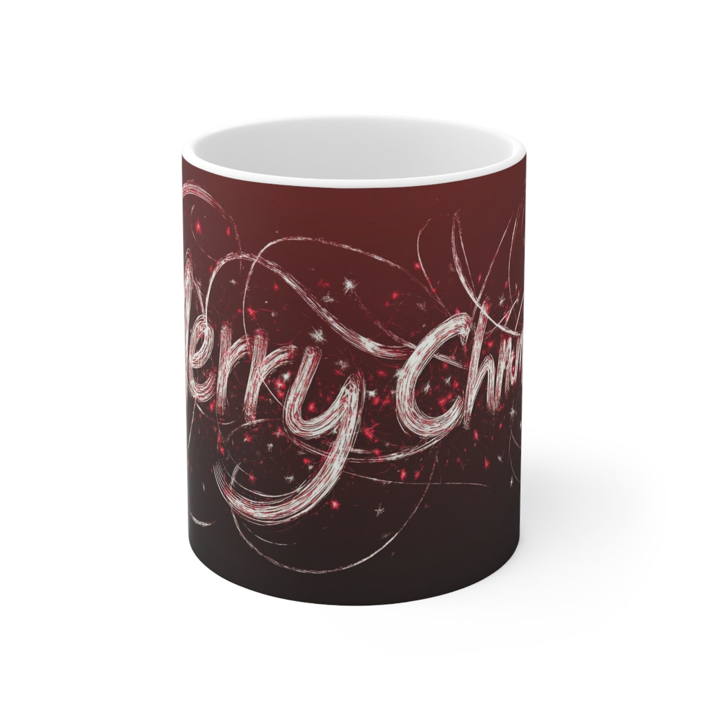 Merry Christmas Sketch  tree Ceramic Coffee Cup, 11oz