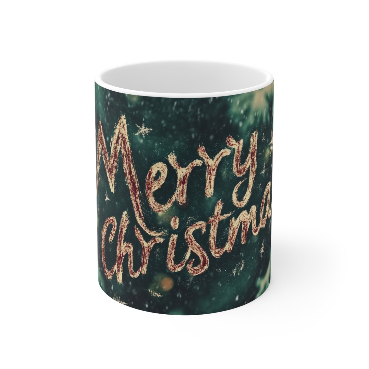 Merry Christmas Glittery Ceramic Coffee Cup, 11oz