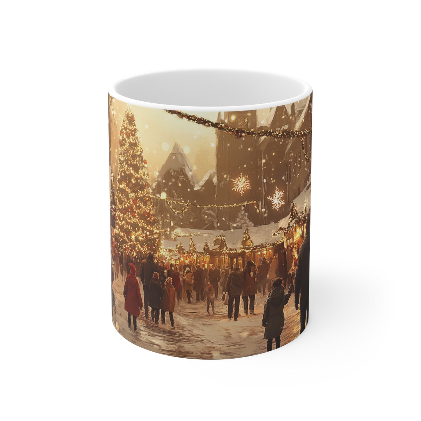 Christmas Market Ceramic Coffee Cup, 11oz