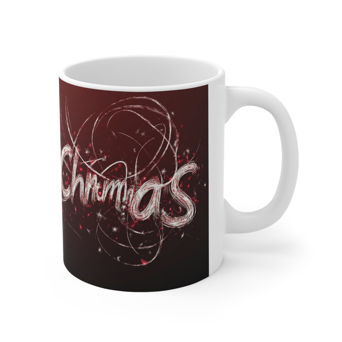 Merry Christmas Sketch  tree Ceramic Coffee Cup, 11oz