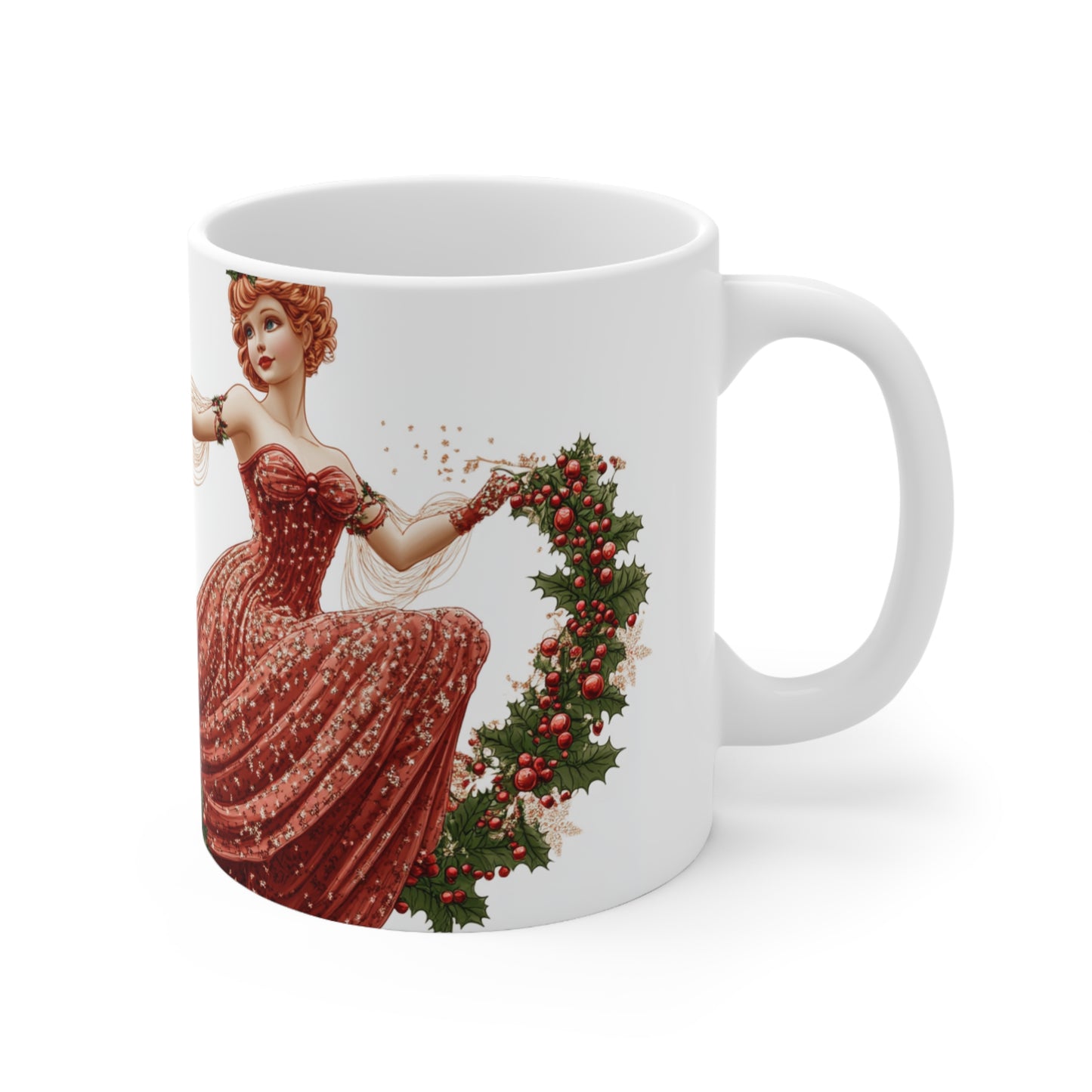 Merry Christmas Festive Figure Ceramic Coffee Cup, 11oz