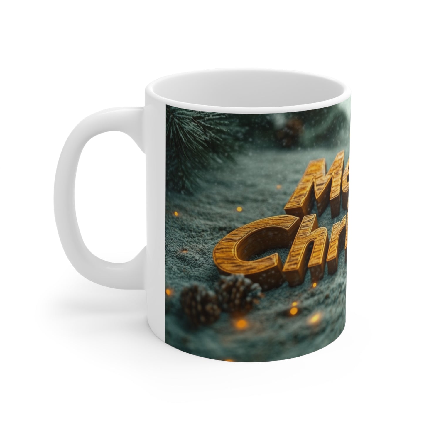 Merry Christmas 3D Ceramic Coffee Cup, 11oz