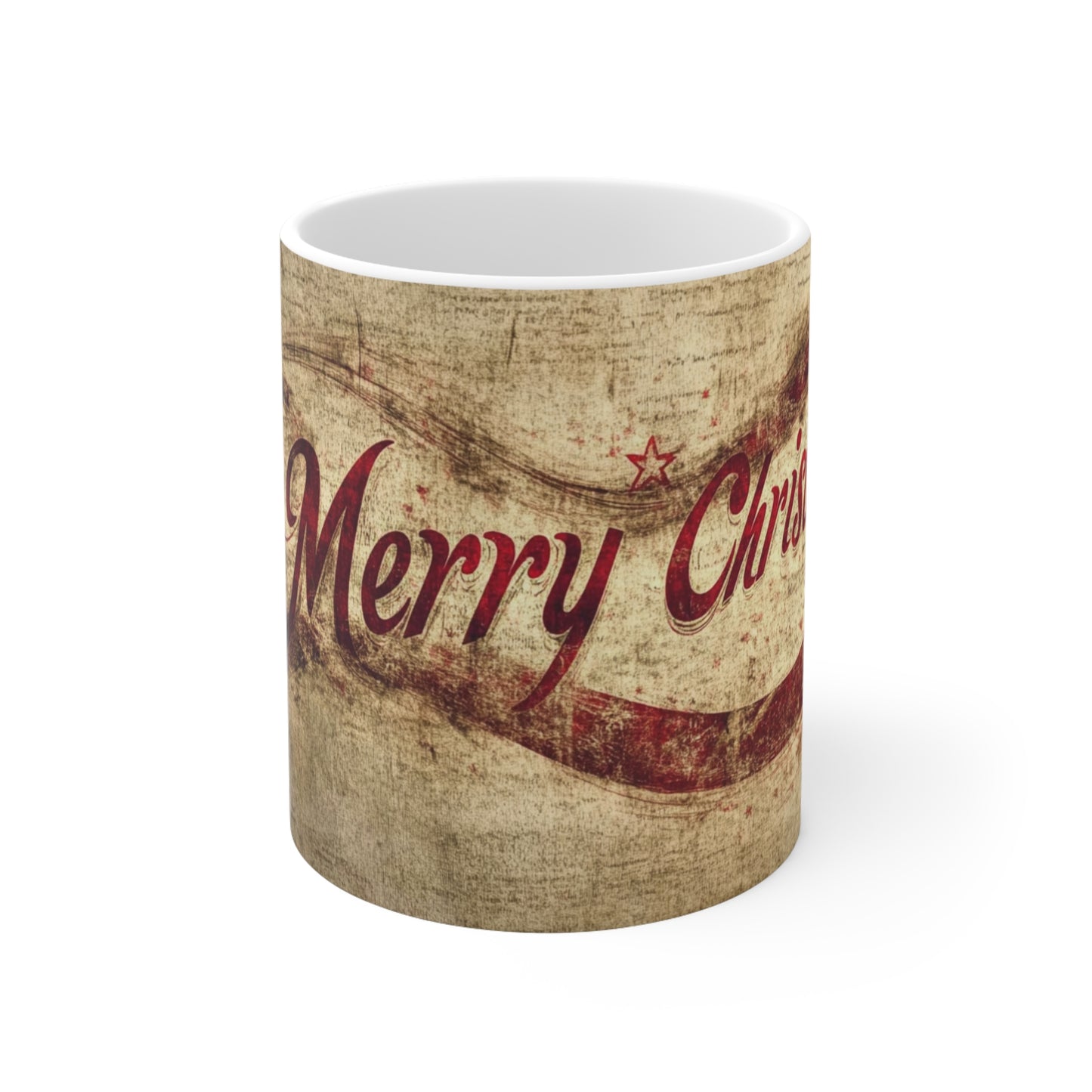 Merry Christmas Woven Ceramic Coffee Cup, 11oz
