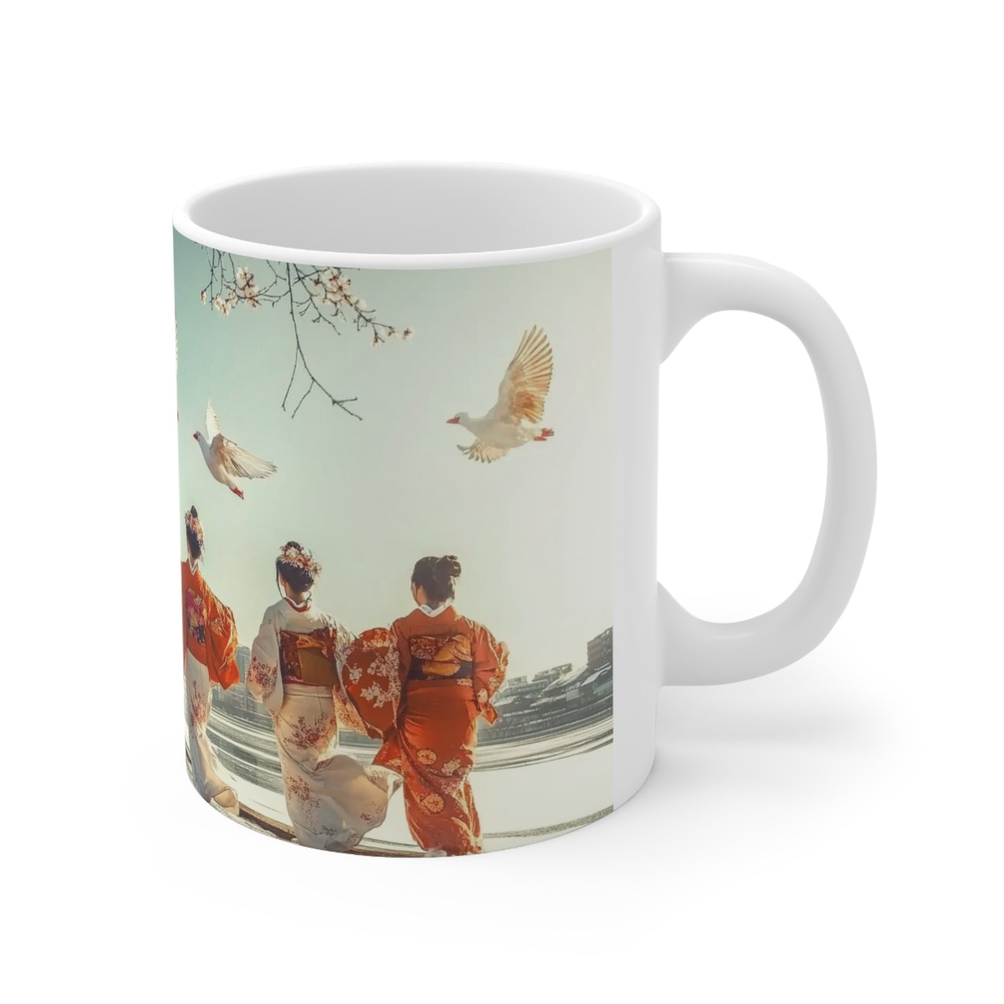 Japanese Culture Ceramic Coffee Cup mug, 11oz