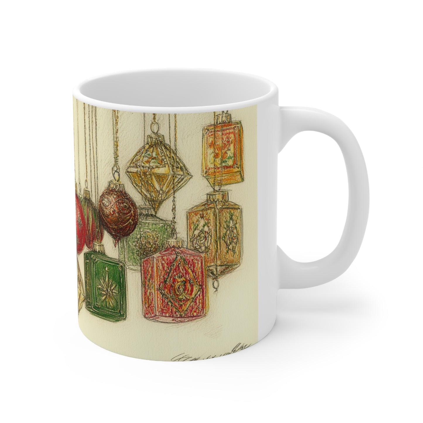 Christmas Ornaments Ceramic Coffee Cup, 11oz