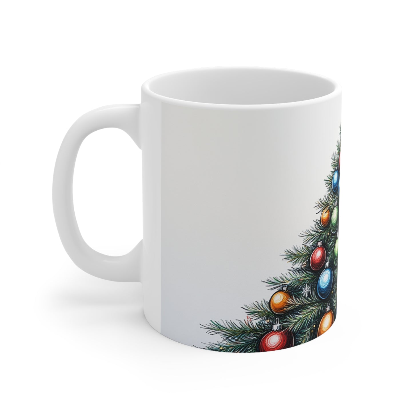 Cartoon Christmas Tree Ceramic Coffee Cup, 11oz