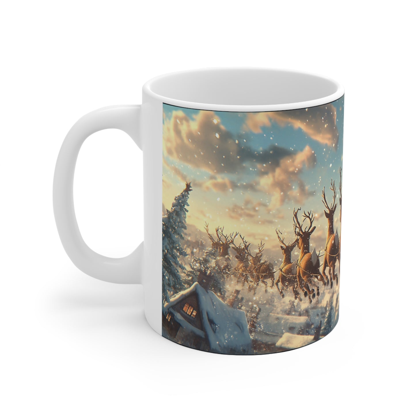 Santa’s Sleigh Ceramic Coffee Cup, 11oz