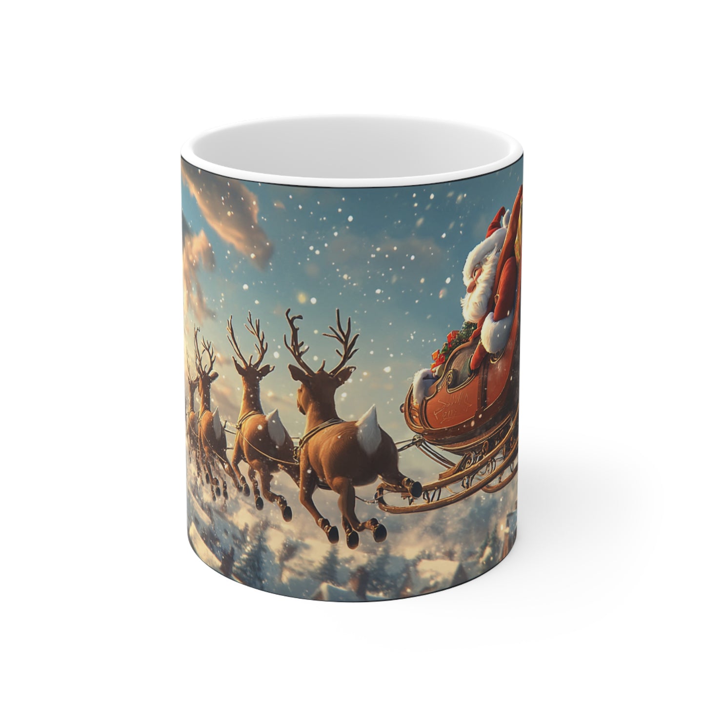 Santa’s Sleigh Ceramic Coffee Cup, 11oz