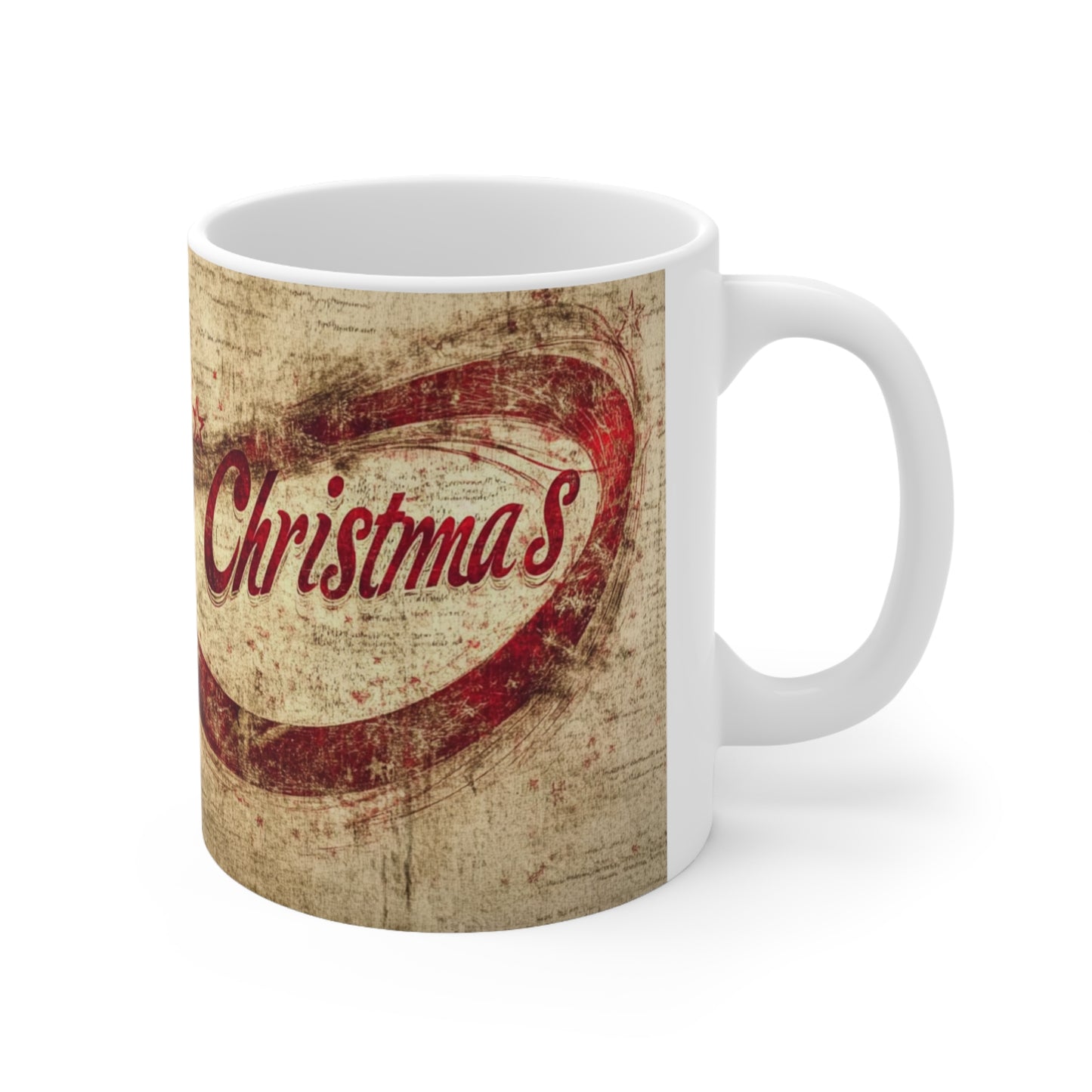 Merry Christmas Woven Ceramic Coffee Cup, 11oz