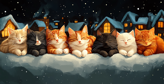 Resting Cats Merry Christmas coffee cup mug Detail