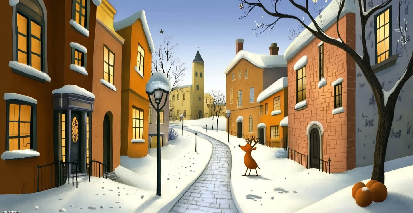 Winter Village Merry Christmas coffee cup mug Detail