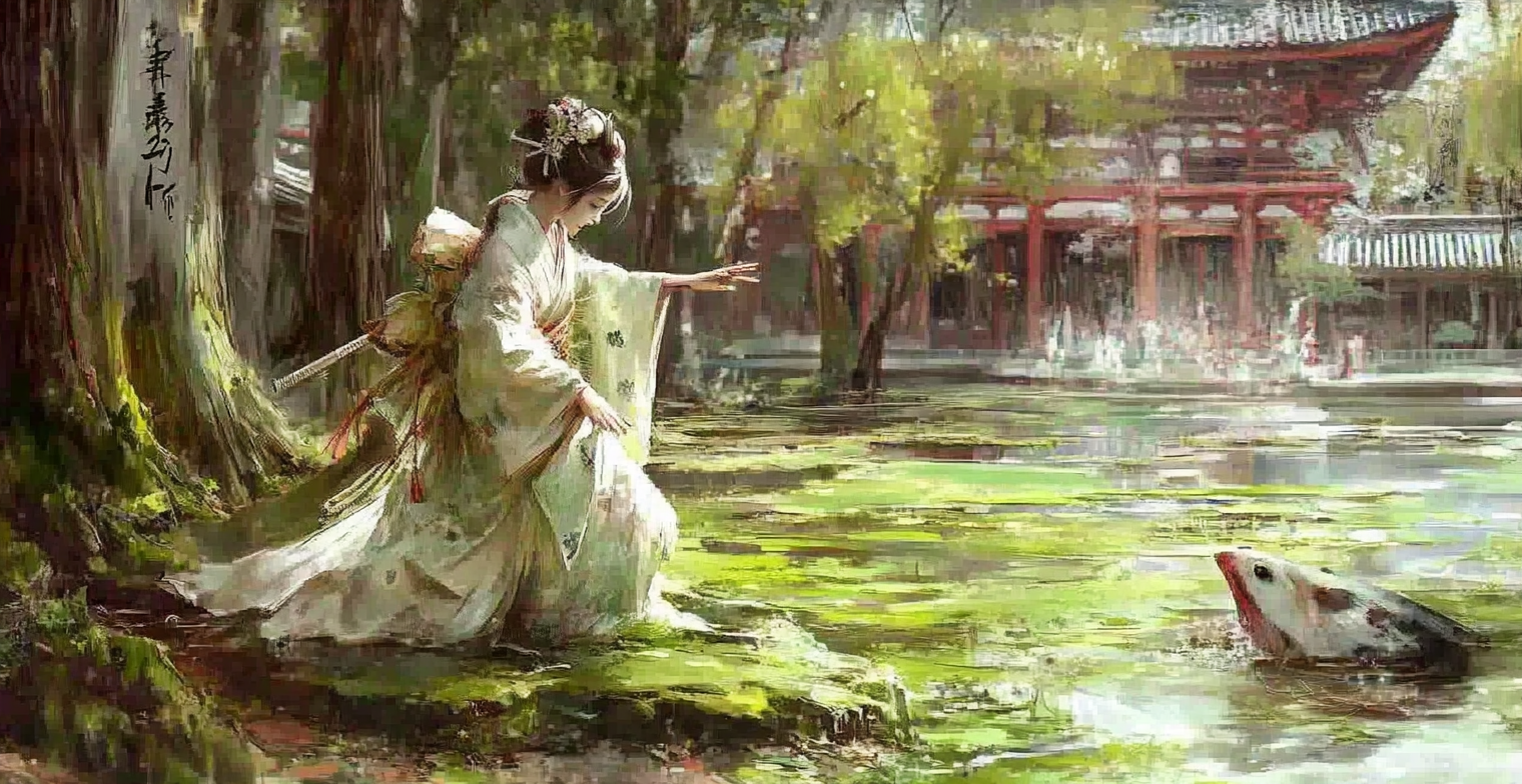 Asian Garden coffee cup mug Detail