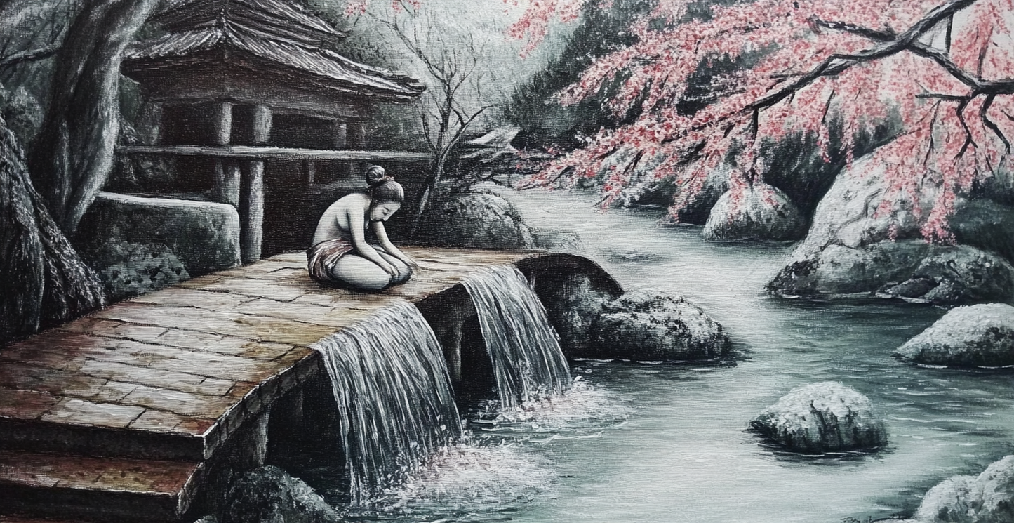 Flowing Stream coffee cup mug Detail