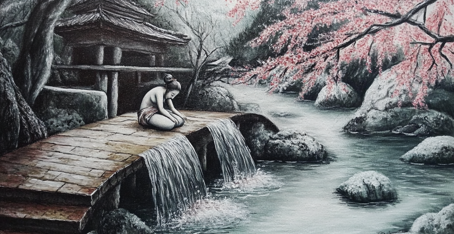 Flowing Stream coffee cup mug Detail