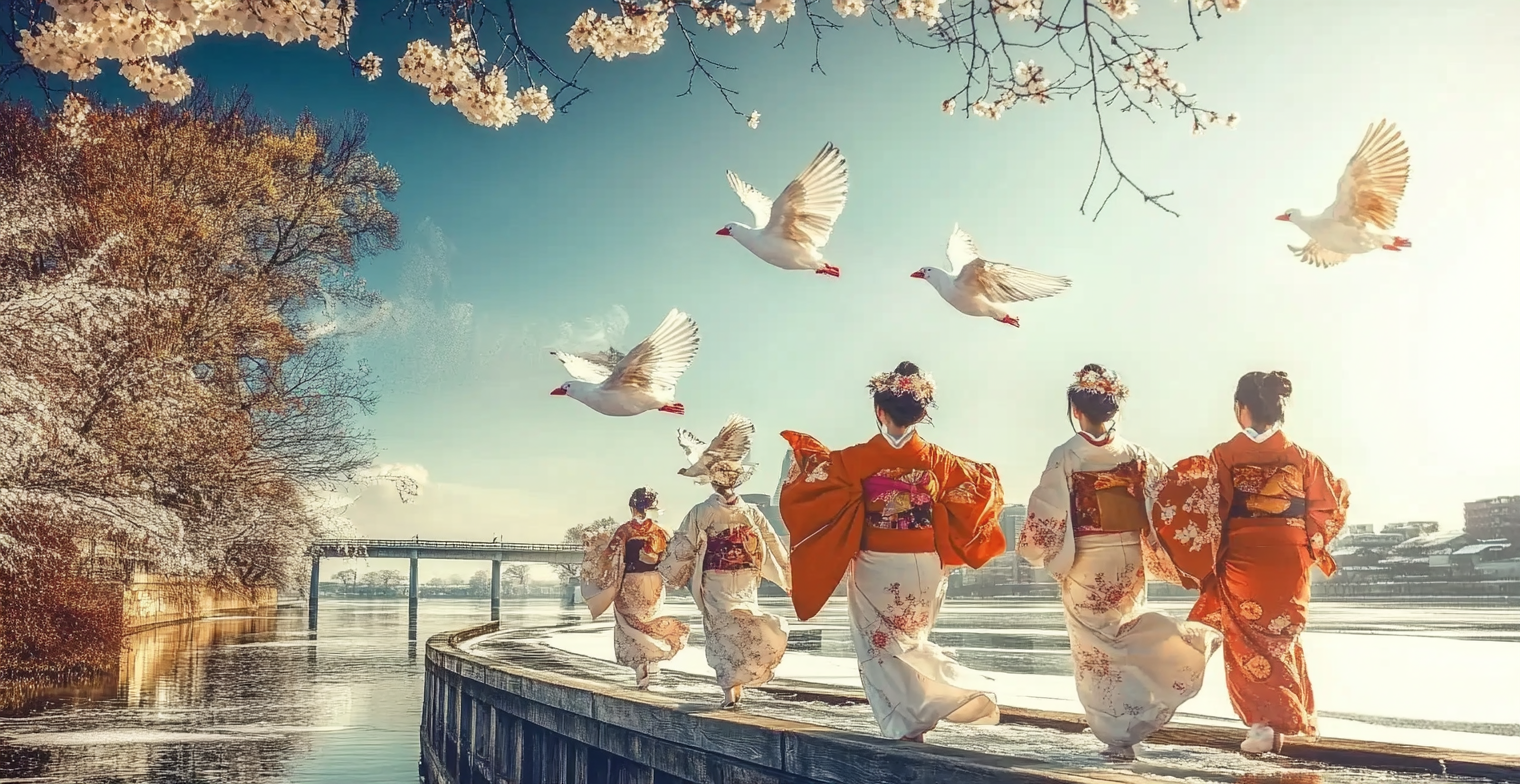 Japanese Culture coffee cup mug Detail.