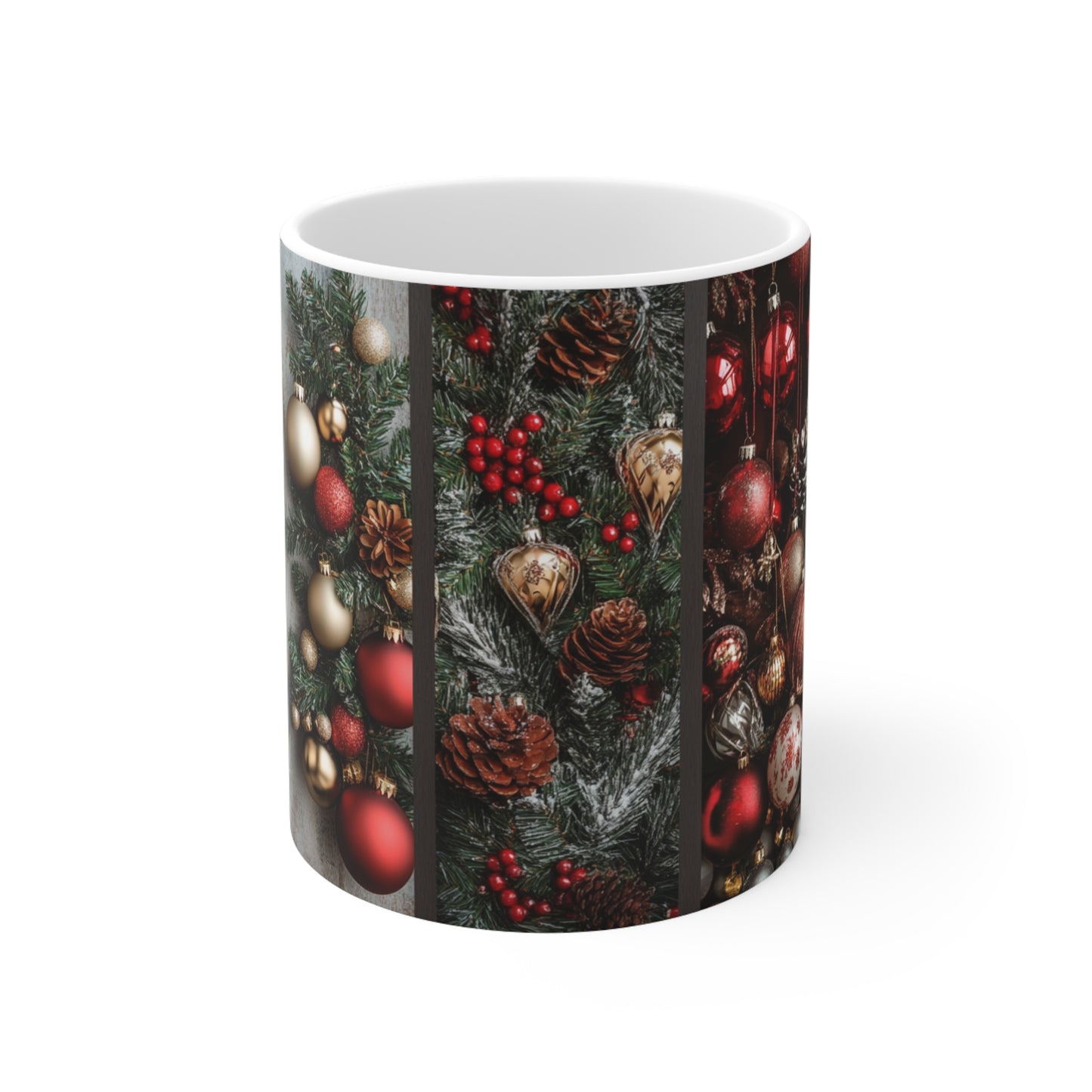 Christmas Baubles Ceramic Coffee Cup, 11oz
