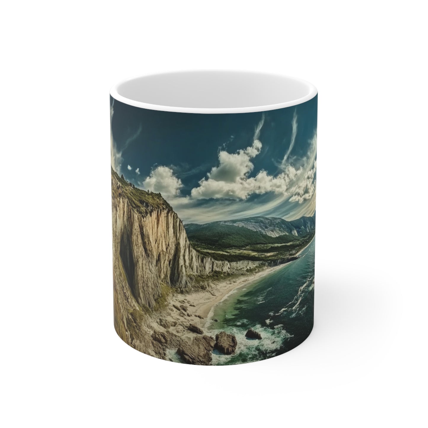 Costal Cliff Ceramic Coffee Cups, 11oz