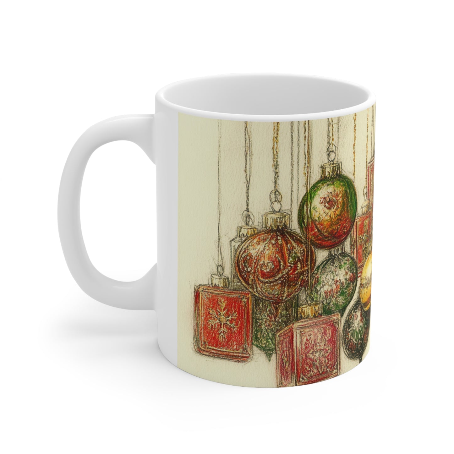 Christmas Ornaments Ceramic Coffee Cup, 11oz