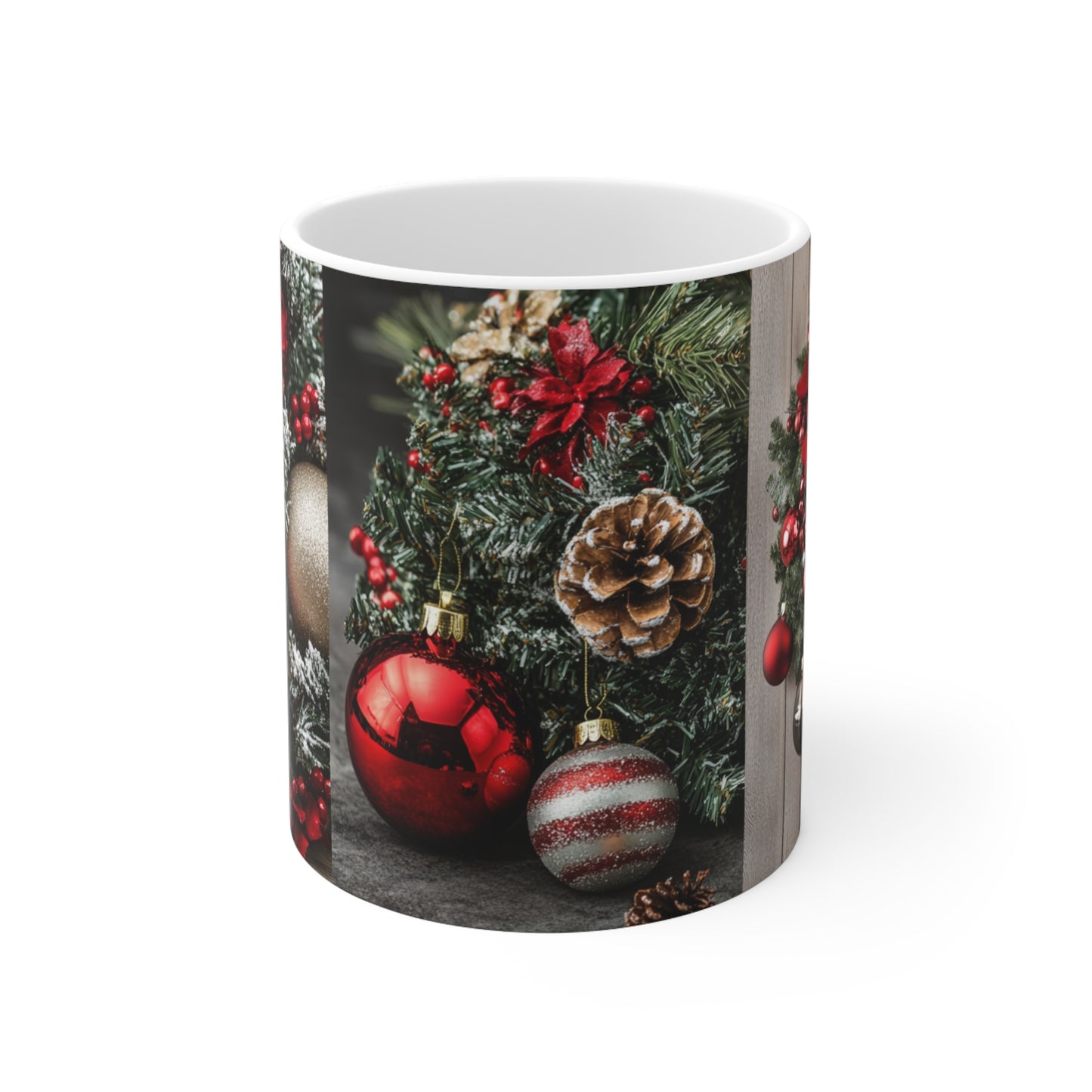Christmas Wreath Ceramic Coffee Cup, 11oz