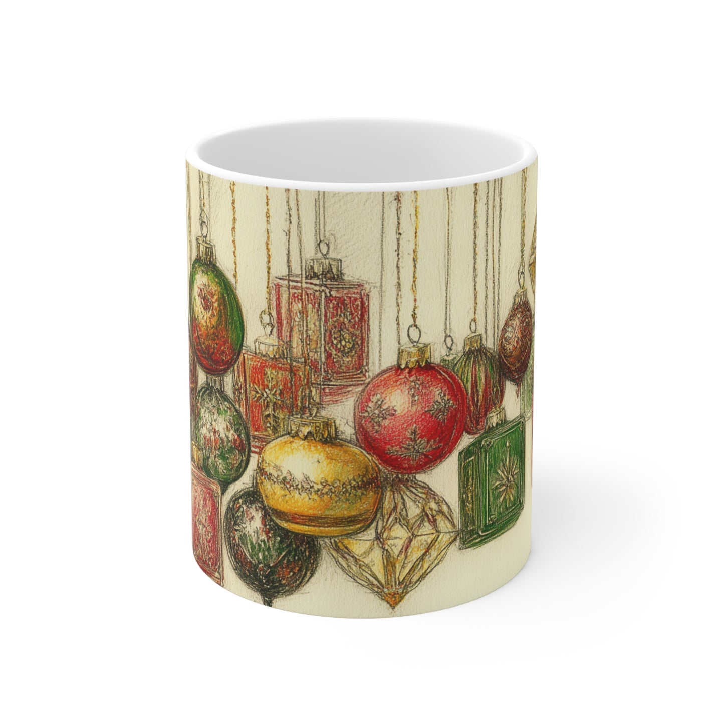 Christmas Ornaments Ceramic Coffee Cup, 11oz