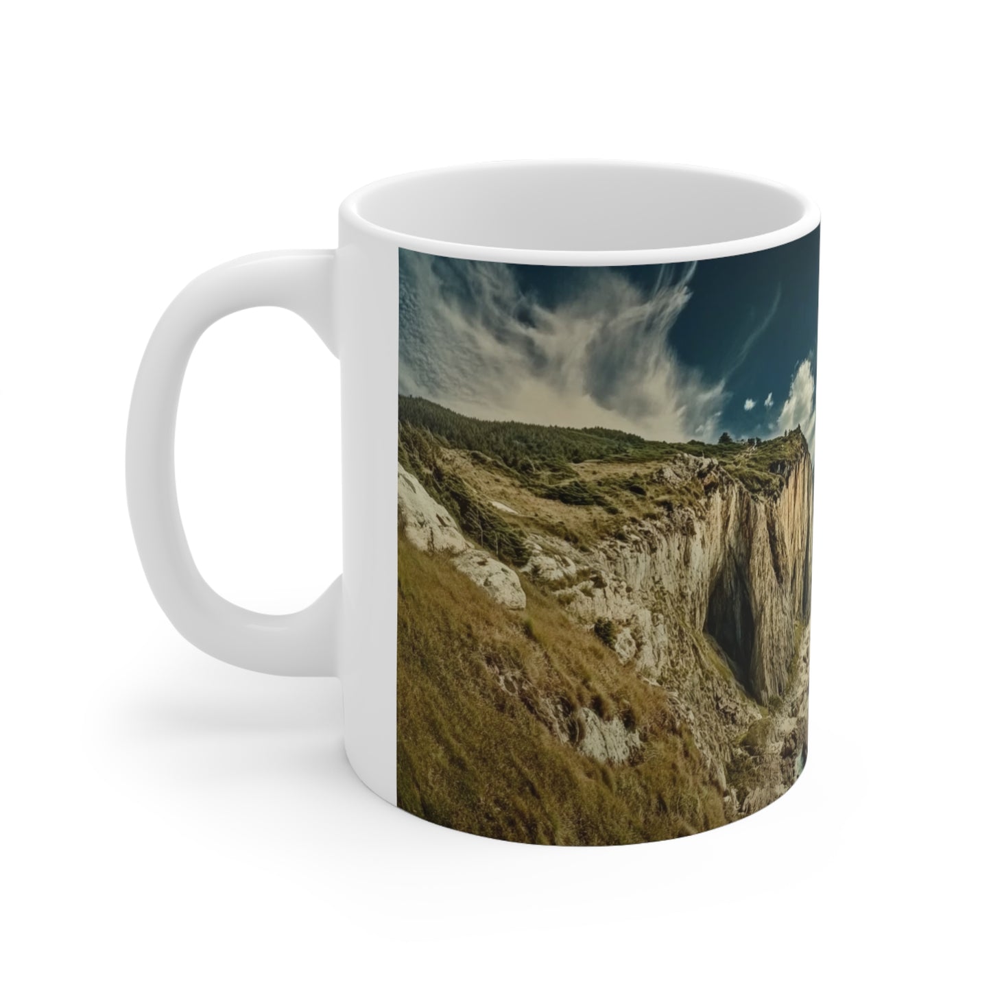 Costal Cliff Ceramic Coffee Cups, 11oz