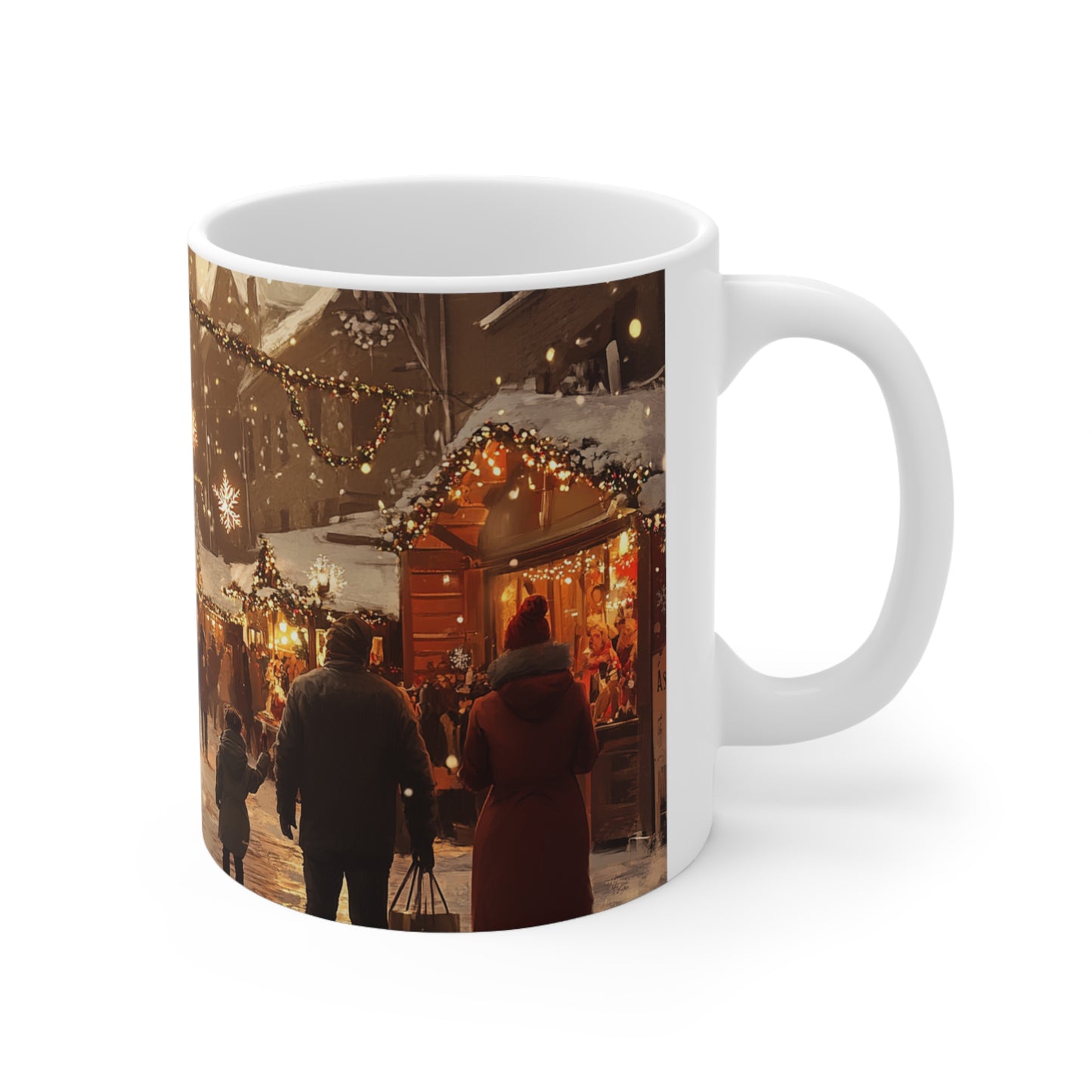 Christmas Market Ceramic Coffee Cup, 11oz