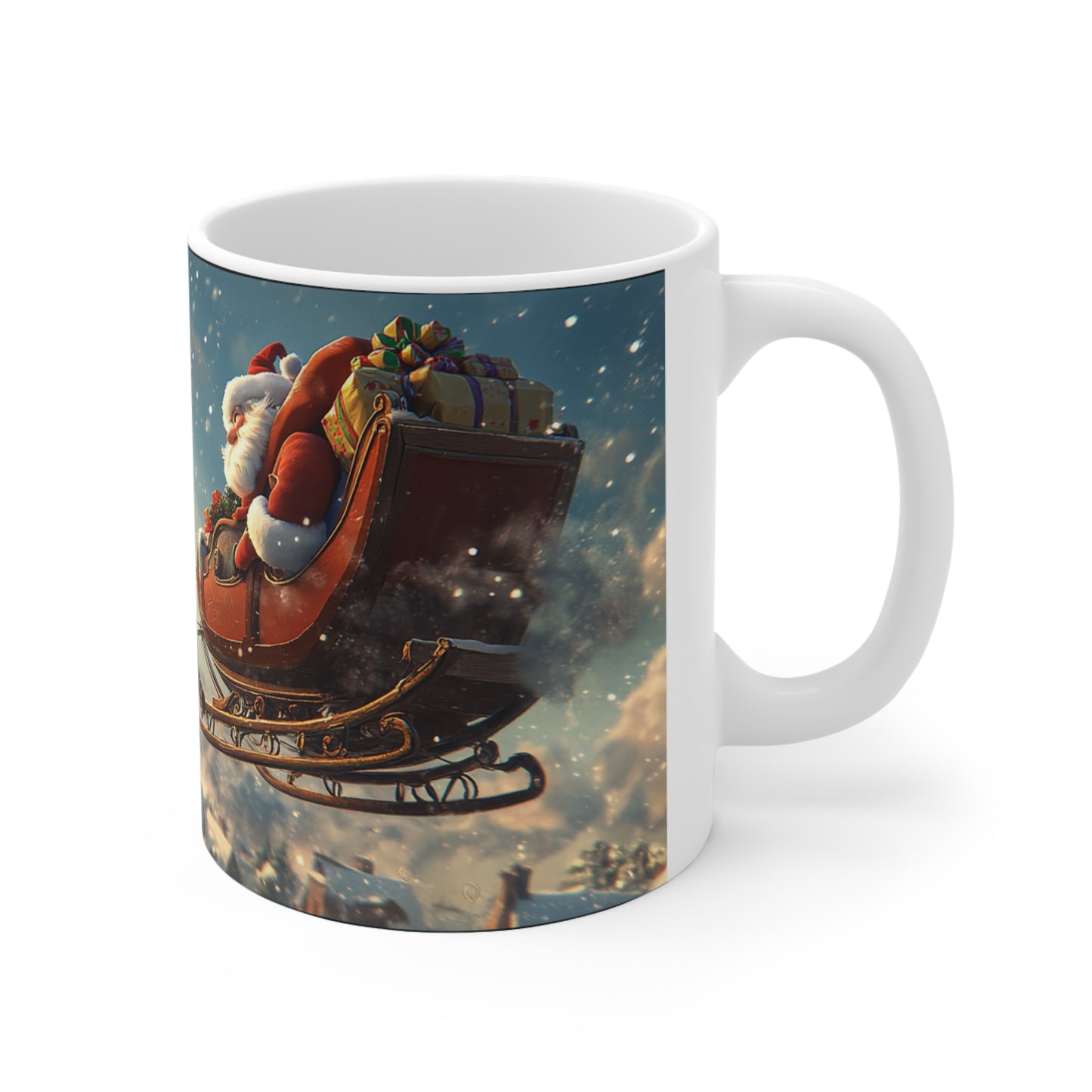 Santa’s Sleigh Ceramic Coffee Cup, 11oz