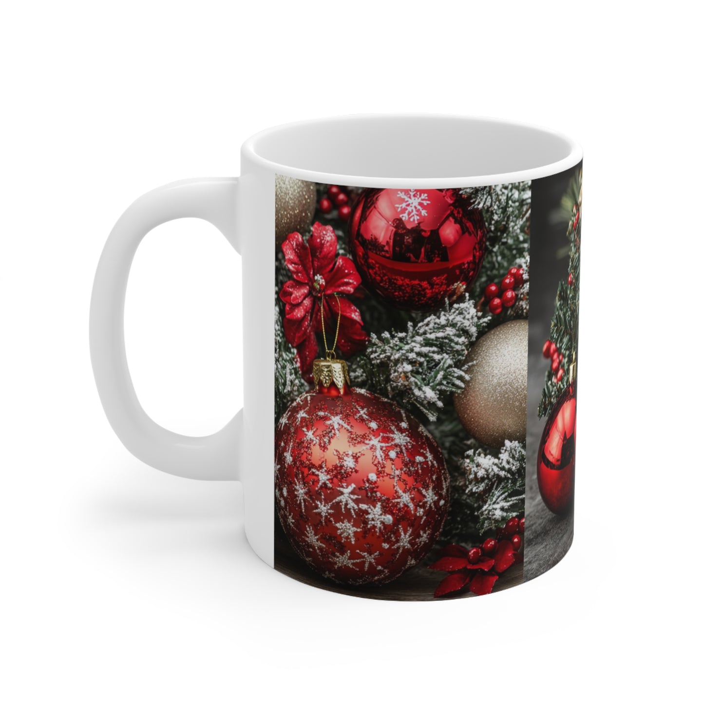 Christmas Wreath Ceramic Coffee Cup, 11oz