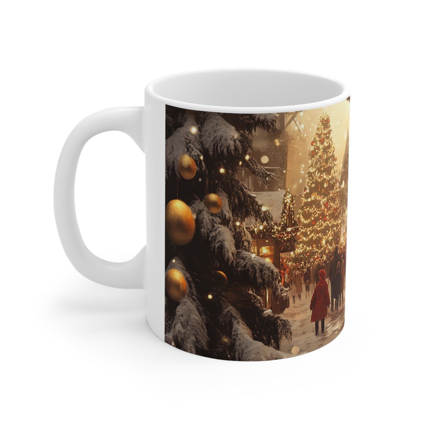 Christmas Market Ceramic Coffee Cup, 11oz