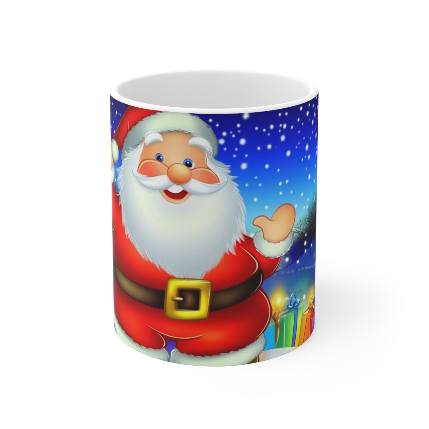 Festive Santa Ceramic Coffee Cup, 11oz
